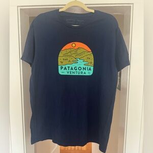 Worn 1x - Patagonia Navy Organic Cotton Tee